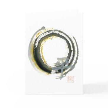 enso with pax, sumi-e invitations