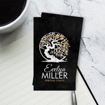 enso zen circle sakura tree - golden blossom business invitations
