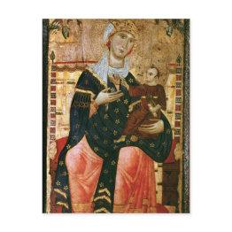 Small Enthroned Madonna And Child, C.1260 Postinvitations Front View