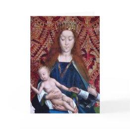 Small Enthroned Madonna And Child (detail; M 070) Invitations Front View