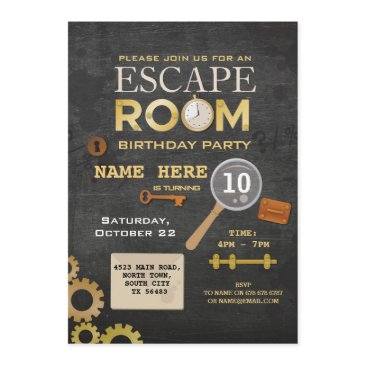 escape room birthday party clues invitation spy