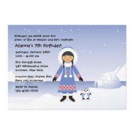 Small Eskimo Girl Invitation Front View