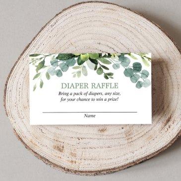 eucalyptus baby shower diaper raffle invitations