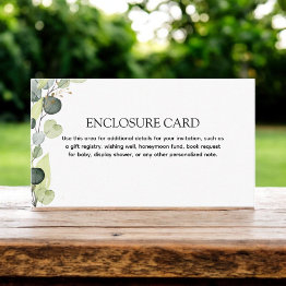 Small Eucalyptus Branch Greenery Botanical Enclosure Invitations Front View