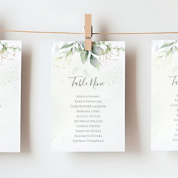 eucalyptus greenery seating chart table plan
