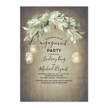 eucalyptus leaves greenery rustic engagement party invitation