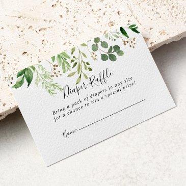 eucalyptus simple floral diaper raffle ticket enclosure invitations
