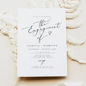 evelyn elegant calligraphy script engagement party invitation