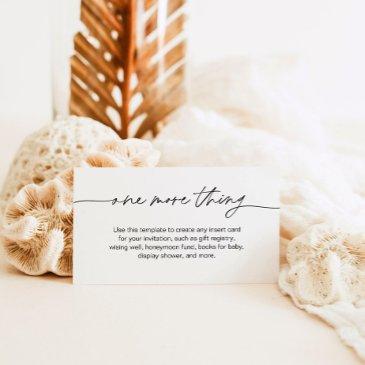 everleigh minimal enclosure invitations - one more thing