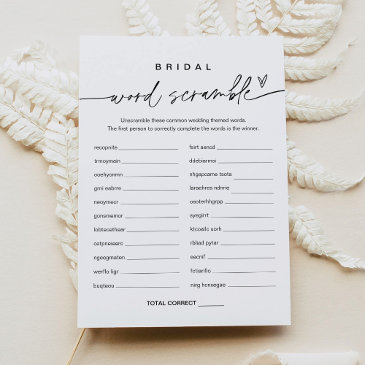 everleigh word scramble bridal shower game invitations