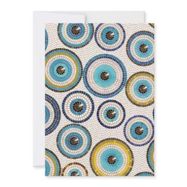 evil eye mosaic tile pattern holiday invitations