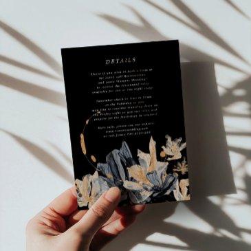 exclusive gold and black floral wedding info invitations