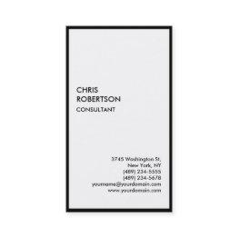 Small Exclusive Special Black Border White Modern Unique Business Invitations Front View