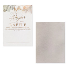 Small Exotic Foliage Baby Shower Diaper Raffle Ticket Enclosure Invitations Front View