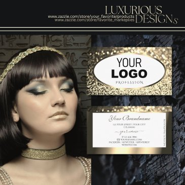 exquisite gold sparkling glitter white add logo business invitations