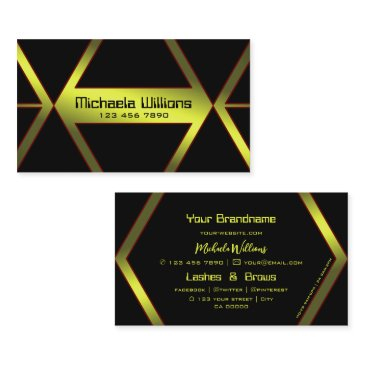 eye catcher black geometric yellow shimmer modern business invitations