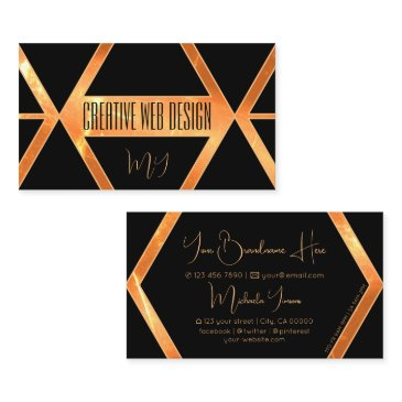 eye catcher coral black geometric with monogram business invitations