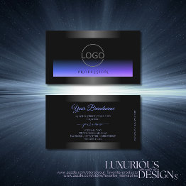Small Eye Catching Black Blue Pink Gradient And Logo Business Invitations Front View