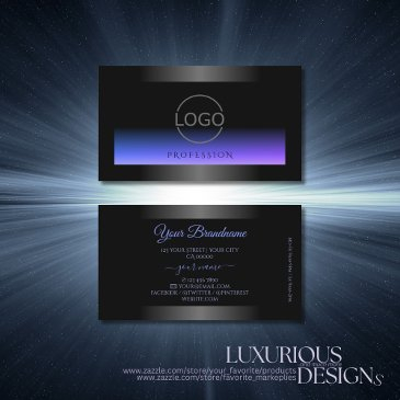 eye catching black blue pink gradient and logo business invitations