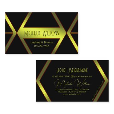 eye catching black geometric yellow shimmer flashy business invitations