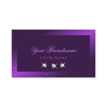 eye catching dark purple sparkle diamonds stylish business invitations
