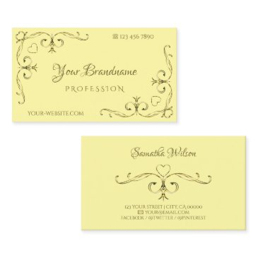 eye catching gold ornate corners with cream colors business invitations