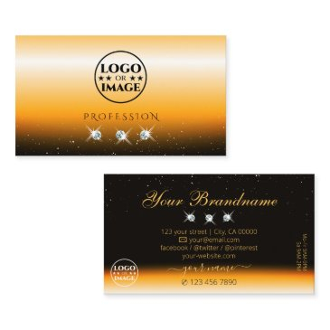 eye catching orange black sparkle jewels with logo business invitations
