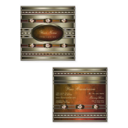 Small Eye Catching Silver With Orange Marble Patterns Square Business Invitations Front View