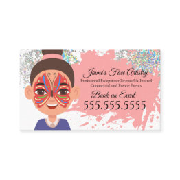 Small Face Painting Facepainter Clown Butterfly Business Invitations Front View