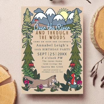 fairy tale red riding hood kids birthday invitation