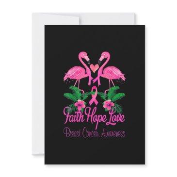 faith hope love flamingo ribbon breast cancer awar invitation