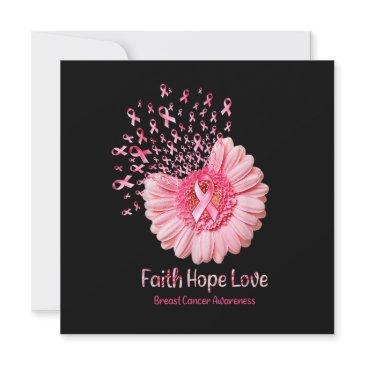 faith hope love pink ribbon sunflower breast cance invitation