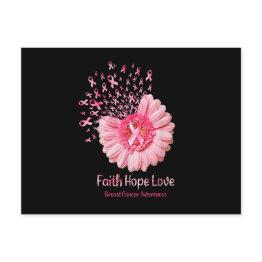 Small Faith Hope Love Pink Ribbon Sunflower Breast Cance Invitation Postinvitations Front View