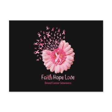 faith hope love pink ribbon sunflower breast cance invitation postinvitations