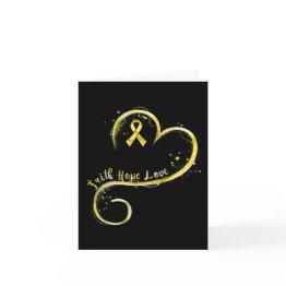 Small Faith Hope Love Yellow Ribbon Childhood Cancer Awa Invitations Front View