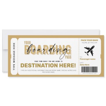 fake airplane gift ticket boarding pass voucher invitation