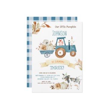 fall farm party our little pumpkin birthday invitation