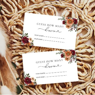 fall floral how many kisses bridal game enclosure invitations