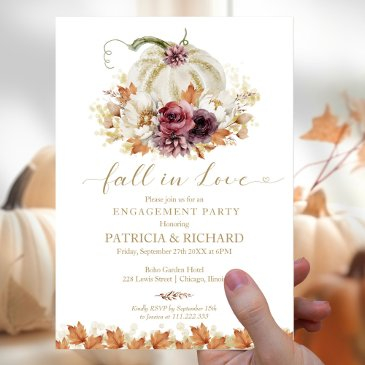 fall in love engagement party invitation