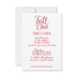 Small Fall Into Love Wedding Invitation Front View
