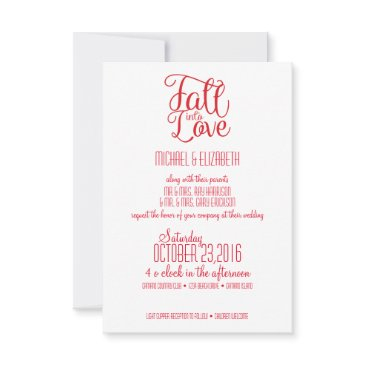 fall into love wedding invitation
