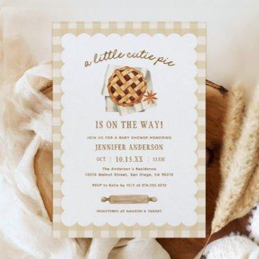 fall little cutie pie baby shower invitation