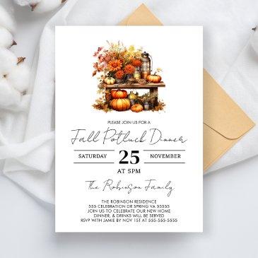 fall potluck dinner thanksgiving friendsgiving invitation