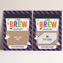 Small Fall Teacher Halloween Coffee Gift Invitations Holder Front View