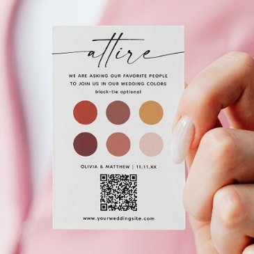 fall wedding dress code - autumn color palette qr enclosure invitations