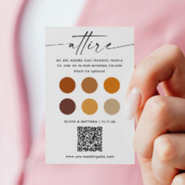 Small Fall Wedding Dress Code + Qr Code | Autumn Attire Enclosure Invitations Front View