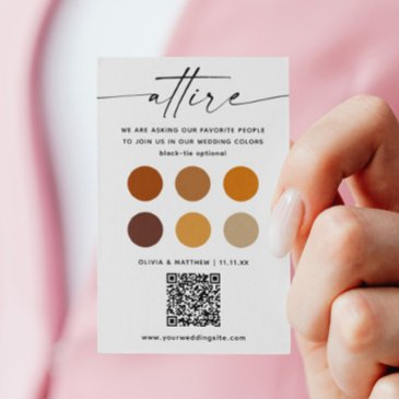 fall wedding dress code + qr code | autumn attire enclosure invitations