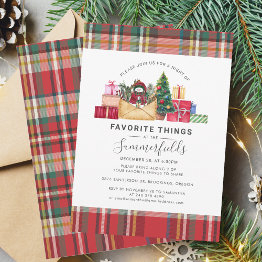 Small Family Christmas Party Favorite Things Invitation Front View