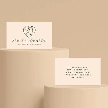 family heart logo lactation breastfeeding expert business invitations
