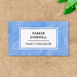 Small Family Marriage Counseling Counselor Blue Fluid Business Invitations Front View